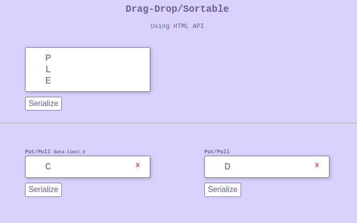 Drag and Drop HTML implementation